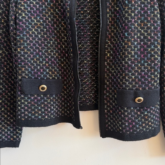 🧶 Vintage Mita Multicolor Knit Cardigan with Black Trim
Fits Like a Medium - Picture 3 of 6